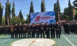 Parmin, S.I.P., Hadiri Upacara Peringatan HUT Bhayangkara Ke – 79 Polres BU. 