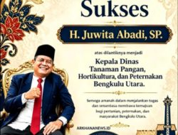 H. Juwita Abadi, S.P. resmi dilantik menjadi Kepala Dinas Tanaman Pangan, Hortikultura, dan Peternakan (DTPHP) Kabupaten Bengkulu Utara.