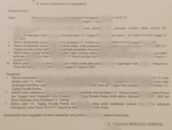 Diduga Curang dalam Evaluasi Tender Jalan, CV Tajang Persada Permai Layangkan Sanggahan Resmi ke Pokja UKPBJ Bengkulu Utara